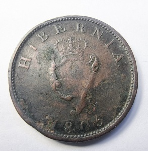 Moneda Irlanda - George III - Half Penny 1805 - Img 2