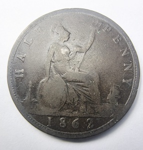 Moneda Regatul Unit - Victoria - Half Penny 1862 - Img 2