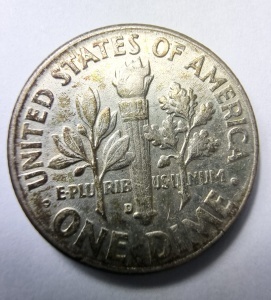 Moneda USA- Roosevelt Dime din 1962- Argint 0,900 - Img 2