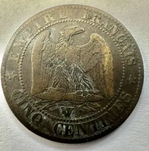 NAPOLEON III - FRANTA - 5 CENTIMES 1853 - Img 2