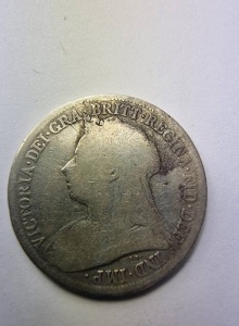 One Shilling 1898 , Victoria , Argint - Img 1