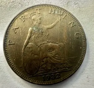 REGATUL UNIT - GEORGE V - FARTHING 1932 - Img 2