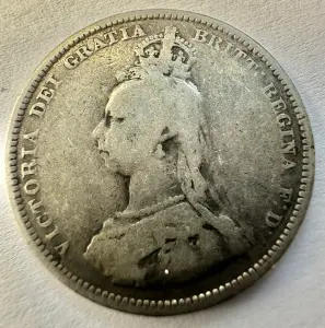 REGATUL UNIT - VICTORIA - ONE SHILLING 1887 ( ARGINT .925 )
