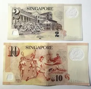 Set Bancnote - Singapore - 2/10 Dollars - Polimer - Img 2