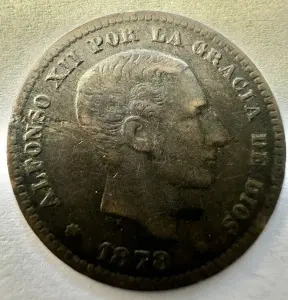 SPANIA - ALFONSO XII - 5 CENTIMOS 1878