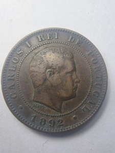 🇵🇹 10 Réis 1892 – Portugalia, Regele Carlos I - Img 1