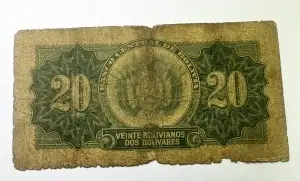 Bancnota - Bolivia - 20 Bolivianos 1928 - Img 2