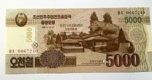 Bancnota - Coreea de Nord - 5000 Won 2013 - Comemorativa