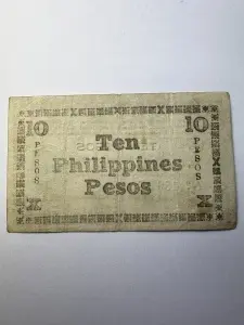 Bancnotă rară Filipine – 10 Pesos 1943 - emisă de Negros Emergency Currency Board în timpul celui de-Al Doilea Război Mondial. - Img 2