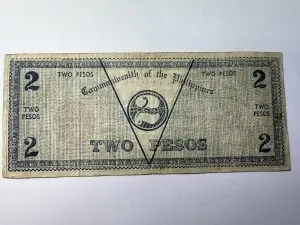 Bancnotă rară Filipine 1942 – 2 Pesos – Negros Occidental Emergency Issue – WWII - Img 2