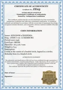BOHEMIA - JOHN I von LUXEMBURG - GROSS ( 1310-1346 ) - Img 3