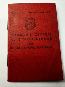 Carnet de membru al Consiliului Central al Sindicatelor din Republica Populară Romînă (RPR)