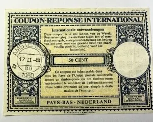 Cupon de răspuns internațional UPU, Olanda 1960