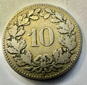 ELVETIA - 10 RAPPEN 1880 - Img 2