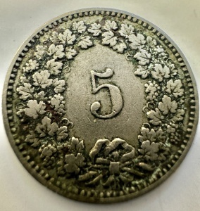 ELVETIA - 5 RAPPEN 1898 - Img 2