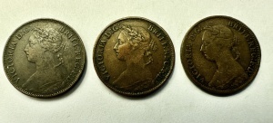 Lot x 3 Monede Regatul Unit - Victoria - Farthing 1883/1884/1885