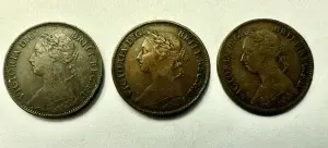 Lot x 3 Monede Regatul Unit - Victoria - Farthing 1883/1884/1885