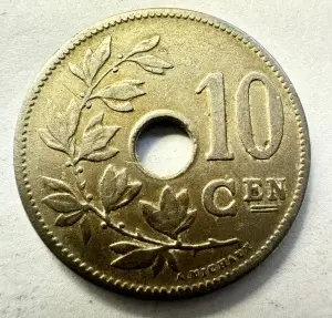 Moneda Belgia - Leopold II - 10 Centimes 1904 - Img 2