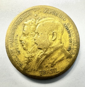 Moneda Brazilia - Comemorativa - Centenarul Independenței Braziliei (1822–1922) - 500 Reis 1922
