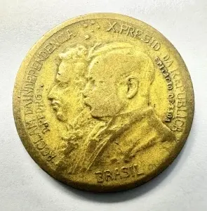 Moneda Brazilia - Comemorativa - Centenarul Independenței Braziliei (1822–1922) - 500 Reis 1922