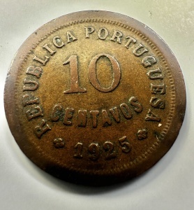 Moneda Portugalia - 10 Centavos 1925 .
