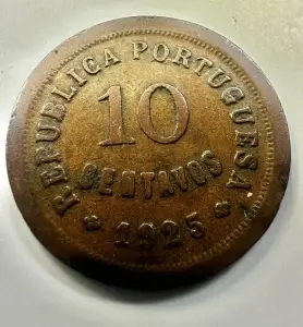 Moneda Portugalia - 10 Centavos 1925 .