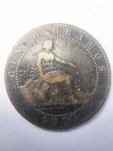 Moneda Spania - Guvern Provizoriu - 5 Centimos 1870