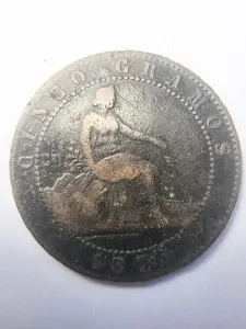 Moneda Spania - Guvern Provizoriu - 5 Centimos 1870
