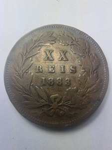 🇵🇹 20 Réis 1883 – Portugalia, Regele Luís I (Dom Luiz I Rei de Portugal) - Img 2
