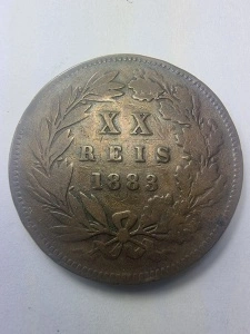 🇵🇹 20 Réis 1883 – Portugalia, Regele Luís I (Dom Luiz I Rei de Portugal) - Img 2