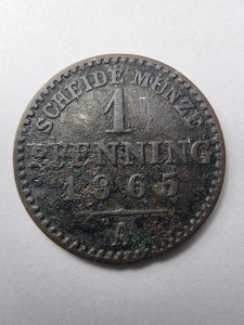 1 Pfennig 1865 – Prusia – Wilhelm I - Img 2