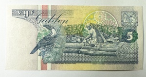 Bancnota Surinam - 5 Gulden 1991 - Img 2