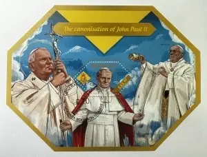 Bloc filatelic Insulele Solomon 2014 – Canonizarea Papei Ioan Paul al II-lea