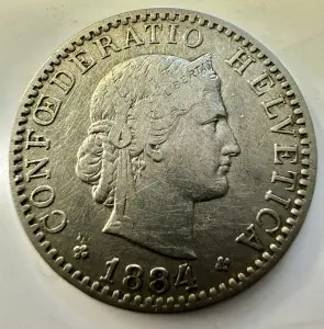 ELVETIA - 20 RAPPEN 1884