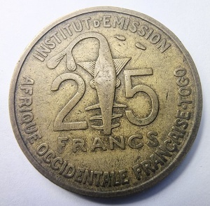 Moneda Coloniala - Africa Occidentala Franceza - TOGO - 25 Francs 1957