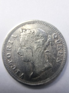 Moneda Coloniala - Hong Kong - Victoria - 5 Cents 1891 - Argint 0.800 - Img 2