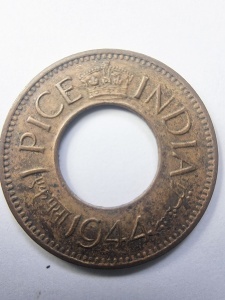 Moneda Coloniala - India Britanica - George VI - 1 Pice 1944 - Img 2