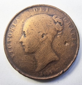 Moneda Regatul Unit - Victoria - Penny ( Mare ) 1855