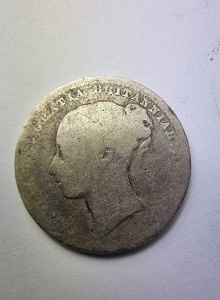 One Shilling 1875 , Victoria , Argint - Img 1