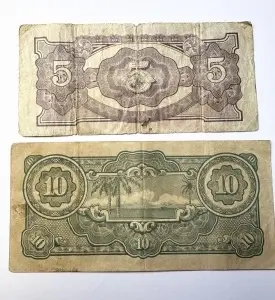 Set Bancnote - Malaya - Ocupatie Japoneza - 5/10 Dollars 1942 - Img 2