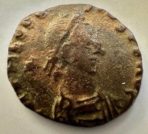Tablou VALENS ( 364-378 AD ) + Moneda autentica . - Img 2