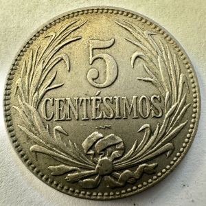URUGUAY - 5 CENTESIMOS 1924 - Img 2