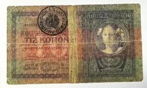 Bancnota Austro-Ungaria cu stampila “ Romania “ - 10 Korona