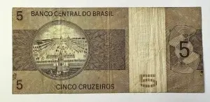 Bancnota Brazilia - 5 Cruzeiros 1966 - Img 2