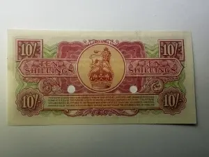 Bancnota Militara - British Armed Forces Special Voucher, 10 Shillings, 3rd Series (1948–1956) - Img 2