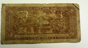 Bancnota - Vietnamul de Sud - 5 Dong ( 1953-1955 ) - Img 2