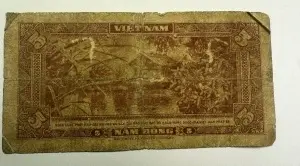 Bancnota - Vietnamul de Sud - 5 Dong ( 1953-1955 ) - Img 2