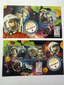 Blocuri filatelice – Programul Spațial Sovietic „Vostok 5”, Gabon, 2023, 2 blocuri