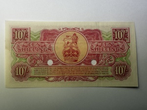 British Armed Forces Special Voucher, 10 Shillings, 3rd Series (1948–1956) - Img 2