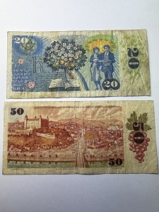 Cehoslovacia - 20/50 Korun ( 1987-1988 ) - Img 2